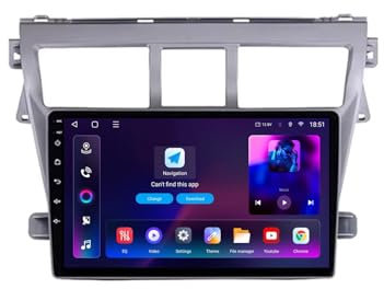 Android 13 2 DIN Car Radio Stereo para Toyota VIOS Yaris 2007-2013 9 Pulgadas Autoradio con WiFi GPS Rear View Camera RDS FM BT DVR SWC Ventilador de refrigeración(2+32G)