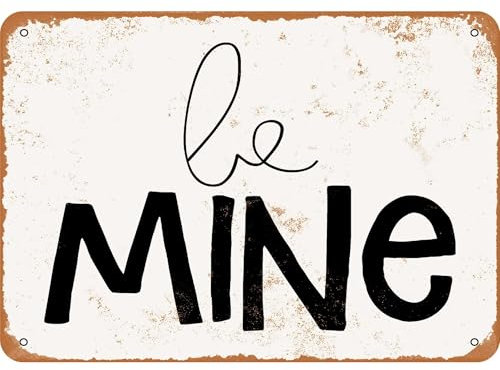 asbwuo Vintage Metallblechschild, 20,3 x 30,5 cm, „Be Mine 2, Retro Wanddekoration für Zuhause, Café und Garten – Aluminiumschild für Männer und Frauen