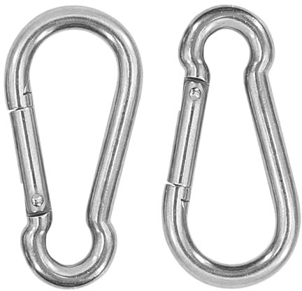 Carabiner Clip 4 Inch Spring Snap Hook Heavy Duty 2pcs 10x100mm for Hammock Punching Bags Swing Chairs Gym Equipment Camping Hiking