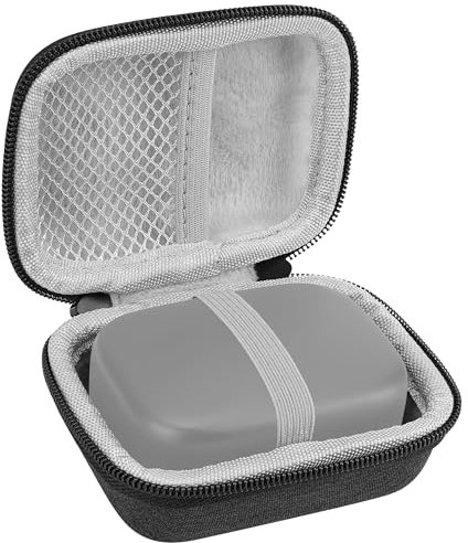 Geekria for Creators Microphone Carrying Case Compatible with Hollyland Lark A1, M1, C1, Rode Wireless Micro, Boya mini, Maono Wave T1 Mini Charging Case, Hard Shell Travel Bag (Dark Grey)