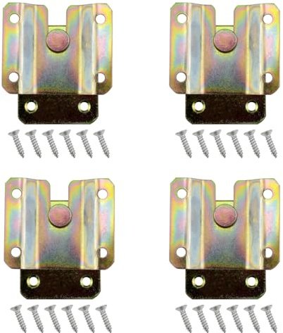 Xhziy 4pcs Large Furniture Hangers Flush Installation Brackets Cabinet Hanging Brackets with Screws Heavy-Duty Embedded Metal Joints Suitable for Bed and Photo Frame DIY Projects