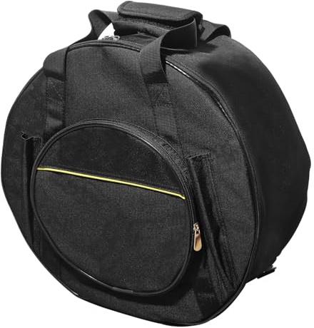 14 Zoll Snare Drum Tasche Schwarz für Transport und Aufbewahrung | Polyester Ausführung, Außentasche mit Tragegurten und Handgriffen, Robuste Verschlüsse und Leichtgängige Reißverschlüsse