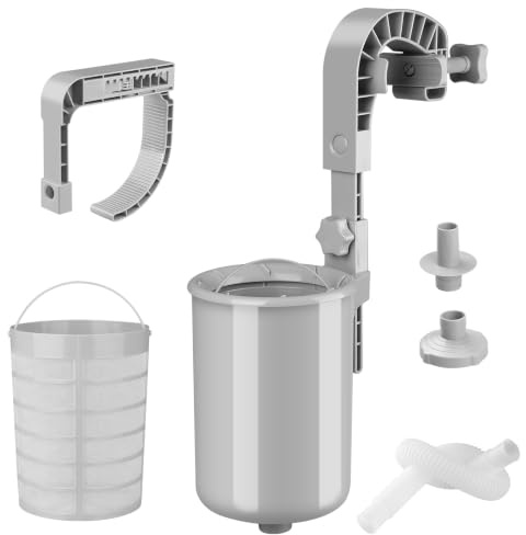 Skimmer pour Piscine Hors Sol, Skimmer Piscine Hors Sol avec Panier Filtre Réutilisable 60 Mesh, Automatique Nettoyage Feuilles débris Eau, Fixation murale avec panier filtrant, avec support universel