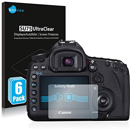 Savvies 6 Pack Screen Protector compatible with Canon EOS 5D Mark III Protection Film Clear