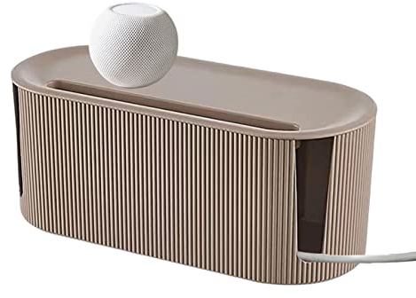 Kabelmanagement-Box,Staubdichte Kabelmanagementbox mit großer Kapazität | Haushaltskabel-Organizer-Box zum Verstecken und Verbergen von Steckdosenleisten, Kabelmanagement-Lösung Braun