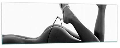 Panorama Bilder auf Glas 160x50cm Glasbild Frau Akt Pose Groß XXL Wanddeko Bild im Glas Schlafzimmer Küche Wandbilder Dekoration Wohnzimmer Modern Wall Decor Wand Kunstdruck Art GAB160x50-0105