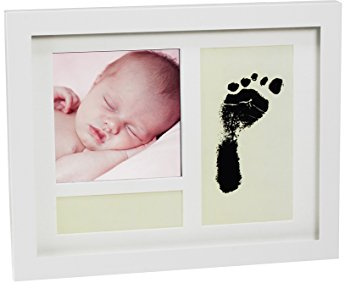 Geschenkset Bilderrahmen First Steps mit Abdruckset (weiß)