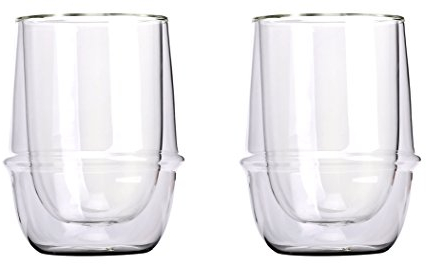 Set of 2 Double-Walled Kinto KRONOS 350 ml Iced Tea Glasses - Maintain Temperature - Prevent Condensation