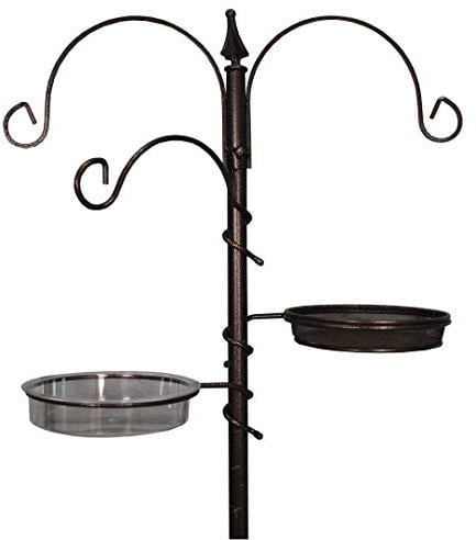Selections Metal Bird Feeding Station with Mealworm Tray and Water Dish