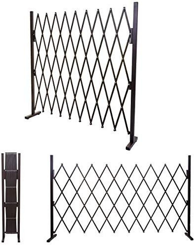 Absperrgitter HWC-B34, Scherengitter Rankhilfe Tierschutzgitter ausziehbar, Alu braun - Höhe 153cm, Breite 32-265cm