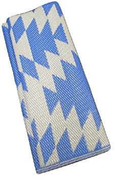 Awning Carpet 2.4M X 6M (Zig Zag Pattern Groundsheet Mat Flooring Caravan Camping Blue Grey Base)