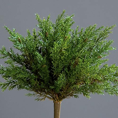 mucplants Künstlicher Koniferenbusch 26cm mit praktischem Steckstab Konifere Thuja Kunstpflanzen