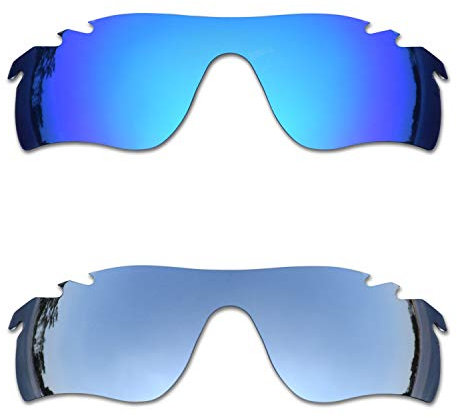 SOODASE Pour Oakley Radarlock Path Vented Des lunettes de soleil Bleu/Argenté 2 Paires Verres de remplacement polarisés
