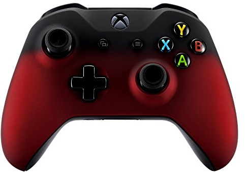 eXtremeRate Cover Joystick per Xbox One S X Controller,Custodia Copertura Frontale Scocca Guscio Ricambio per Xbox One S X Controller Model 1708-Rosso Nero