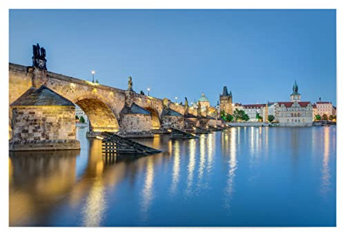 artboxONE Poster 30x20 cm Prag Städte/Köln Karlsbrücke in Prag - Bild Köln Fluss Hafen
