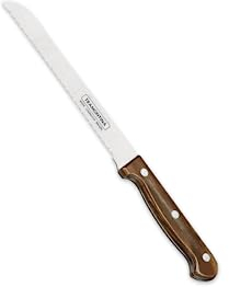 Tramontina LANDHAUS Cuchillo de cocina, acero inoxidable, mango de madera FSC, apto para lavavajillas (cuchillo de pan), color marrón