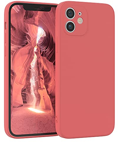 EAZY CASE - Silikonhülle für iPhone 12 Hülle Silikon Case Rot weich stoßfeste Handyhülle iPhone 12 Schutzhülle mit Kameraschutz Dünn Premium Schutz Cover TPU Phone Bumper in Hellrot