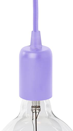 AMARCORDS - Lampenfassung E27 Vintage Retro Edison Metall für Pendelleuchte. Ausführung im Industriestil LAVENDEL