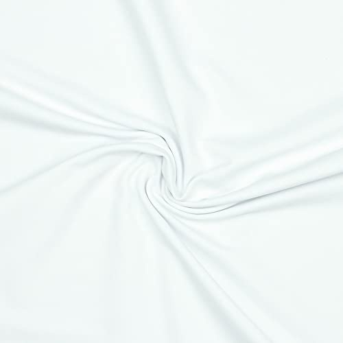 French Terry Uni Meterware Tex + GOTS zertifiziert über 50 Farben zur Auswahl Sweat (005 I Weiß, 100 x 150cm)