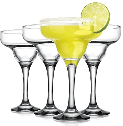 Glaver's Margarita Glasses Set Of 4, 10 oz. Bar Glasses for Cocktails, Martini, Margarita, Dessert, and Everyday Use Crystal Clear Classic Martini Glasses, Dishwasher safe.
