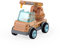 Udeas Kranwagen Spielzeug aus Holz, Baustellenfahrzeuge Kinder, authentisches Fahrerhaus, LKW Spielzeug für Kinder, rotierendes Rad für maximale Flexibilität
