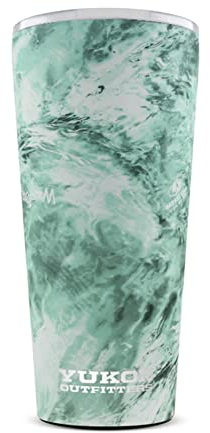 YUKON OUTFITTERS Everyday Outdoor DuraGrip Thermobecher aus gummiertem Edelstahl, 907 ml, Doppel-Pint-Becher, Eichen-Schleifenspray