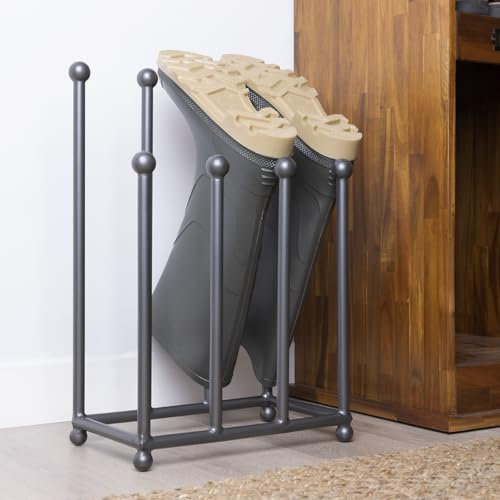 CHARLES BENTLEY Charnwood Freestanding Iron Boot Stand Space Saving Indoor/Outdoor 1.8kg Dark Grey Contemporary H52 x W33 x D20cm