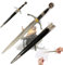 SwordsAndMore Mittelalterlicher Brieföffner, Ritterschwert 31cm, Miniaturschwert & coole Gagdets für Büro Schreibtisch Zubehör & Deko Büro