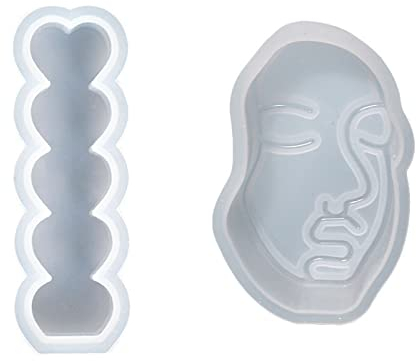 2 Moldes de yeso o resina epoxy, Reutilizable Silicona Molde, Forma de vela perfumada DIY, para velas 3D, Reutilizable Silicona Molde