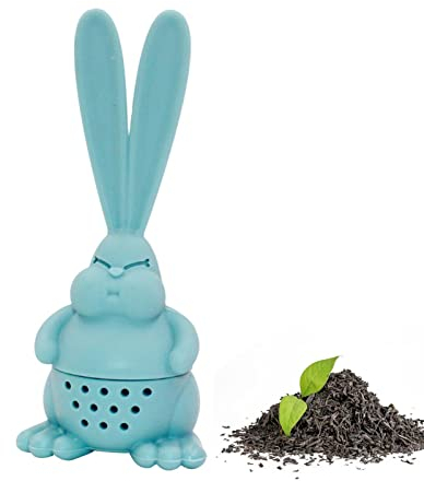 Angry Bunny Tea Infusers, Cute Animal Tea Strainer Tea Diffuser with 2 Big Ear | Heat Resistant Silicone Tea Infuser, for More Enjoyable Tea Times with Friends and Family (Random Color)
