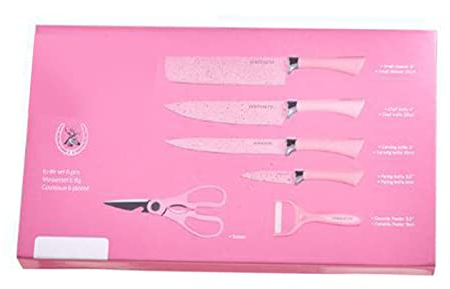 Ensemble de Couteaux de Cuisine Colorés, Ensemble de Couteaux Colorés Pratique pour les Légumes (Rose)