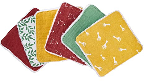 Sophie la girafe - 6 Washable Reusable Fabric Wipes