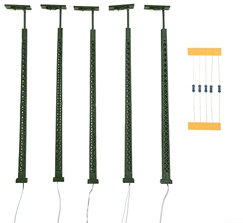 5 Stück Modelleisenbahn-Betriebsleuchten, 1:87 Modell Eisenbahn Lichter Gitter Mast Licht H0 Gauge Licht Layout LED Lampe