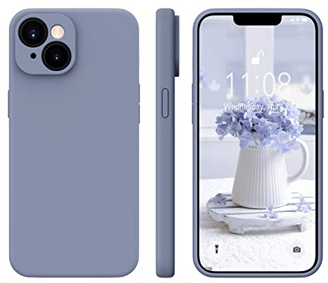 WXX für iPhone 14 Hülle Silikon Case, Handyhülle für iPhone 14 Ultra Dünn mit Microfiber, Flüssig Silikon Gel Gummi Kratzfeste Schutzhülle Matt Hülle für iPhone 14 6.1'' 2022 Blau Gray