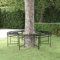 MOONAIRY Baumbank, Gartenbänke, Sitzbank Outdoor, Parkbank, Garten Bank Für Draussen, Outdoor Deko Wetterfest, Rund Ø160 cm Schwarz Stahl