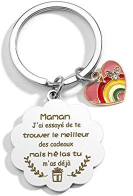 Cadeau Personnalisé pour la Fête des Mères - Porte-Clef Maman pour Noël et Anniversaire