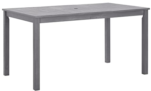 INLIFE Gartentisch Grau 140x80x74 cm Massivholz Akazie,18.2kg,311849