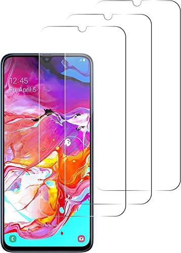 [3 Stück Schutzfolie Kompatibel mit Samsung Galaxy A70 Panzerglasfolie, Anti-Kratz, 9H Härte, Ultra-Klar Schutzglas, Blasenfrei Folie, Anti-Fall Transparent Panzerglasfolie