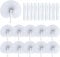 LATERN 72Pcs Folding Paper Fans, 25CM Round Paper Fans Chinese Handheld Fans White Wedding Fans with Plastic Handles for Summer Wedding Birthday Party DIY Favours Travel