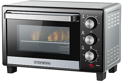 Mini Forno 15 Litri | 1200 Watt | 3 in 1 | Teglia Briciole | Calore Superiore/Inferiore | Autoportante | Timer 60 Minuti