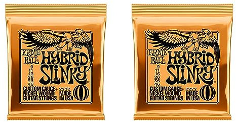 Ernie Ball, Hybrid Slinky Nickel Wound, Corde per chitarra elettrica, diametro 9-46 (Confezione da 2)