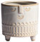Prodbuy Small Mini Grey Aztec Face 420ml Glazed 10cm Ceramic Plant Pot Cover