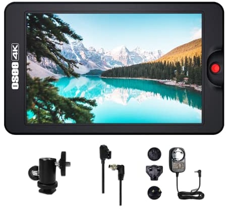 Osee T7 Kamera Feld Monitor 7 Zoll 3000 Nits Tageslicht Sichtbarer FHD DSLR Kamera Monitor mit 3D LUT HDR, 4K HDMI Eingang und Ausgang, einschließlich Kugelkopf Netzteil und D-Tap Kabel