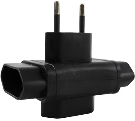 ARBUTUS 3-in-1-Adapter, flach, mit Kinderschutz, 10 A, Dreifachsteckdose, Schwarz