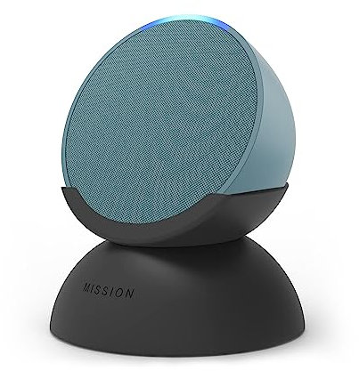 Echo Pop | Full sound compact Wi-Fi and Bluetooth smart speaker with Alexa, Midnight Teal + Made for Amazon Battery Base for Echo Pop, Charcoal