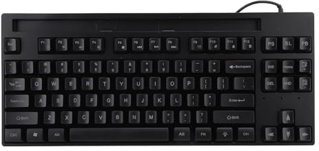 Bewinner 87-Tasten-Gaming-Tastatur, USB-kabelgebundene Spieletastatur – Bunter Lichteffekt, Handy-Ständer, 19 Tasten ohne Konflikte für Laptop-PC