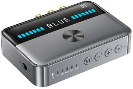 Pawlickio Adaptador Bluetooth NFC 5.3 Receptor Bluetooth Audio Computadora Transmisor Coaxial HiFi Universal