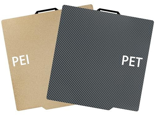 Piastra di stampa per Bambulab A1 P1S X1 X1C X1E P1P, piastra di stampa PEI Carbon PET Build Plate per stampanti 3D Bambu Lab Accessori per stampanti 3D Smooth Textured 257 x 257 mm, PET+PEI