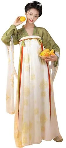 YUDATPG Hanfu Robe pour femme et fille - Chemise Hanfu - Tradition chinoise ancienne - Robe à lacets à manches longues - Tenue de scène - Costume d'Halloween