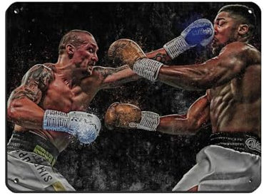 GJHTQLP Blechschild Anthony Joshua gegen Oleksandr Usyk, Vintage, Metall, Pub, Club, Café, Bar, Zuhause, Wandkunst, Dekoration, Poster, Retro, 30 x 40 cm